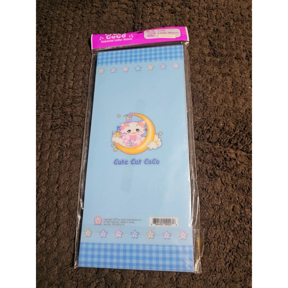 Vtg Y2K Pretty Coco Cute Cat Character Sheets Anime Stationery Letter Set Sealed